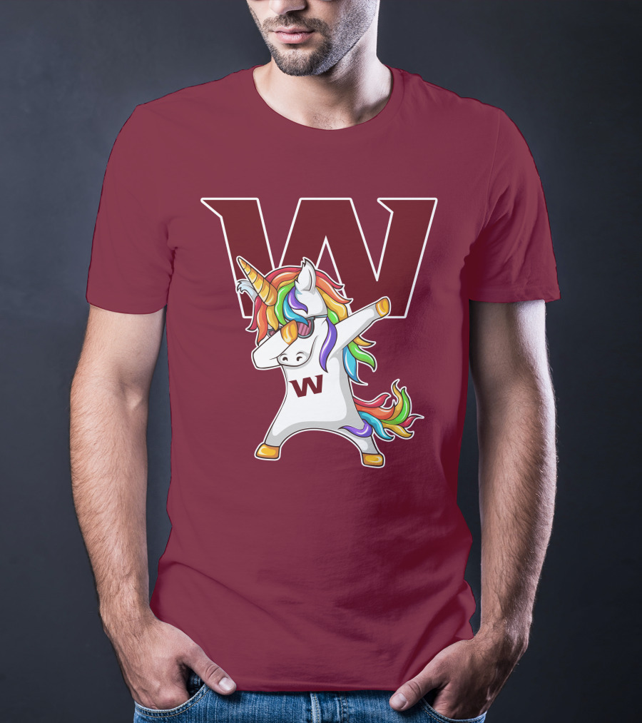 Washington Football Team Unicorn Dabbing W T-Shirt