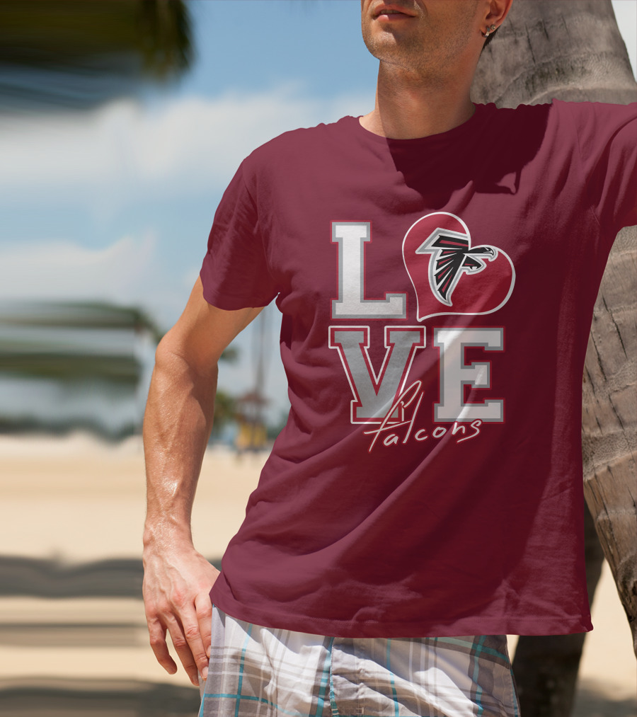 LOVE Atlanta Falcons Heart T-Shirt