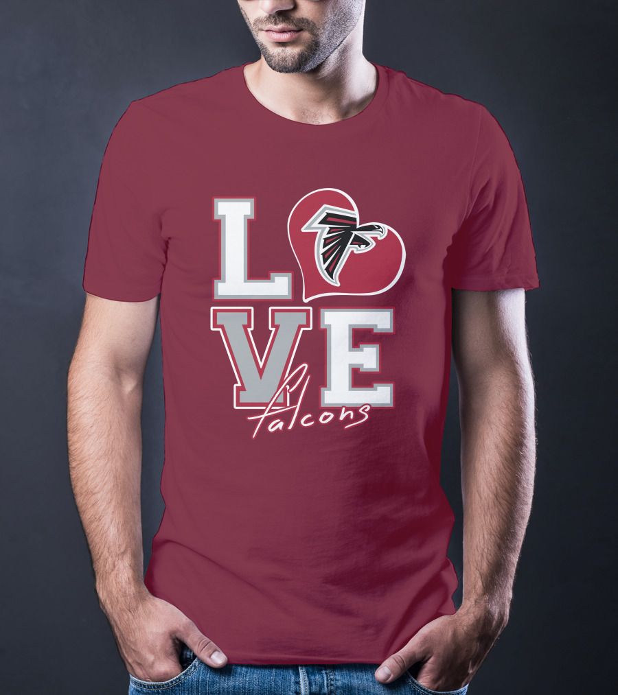 LOVE Atlanta Falcons Heart T-Shirt