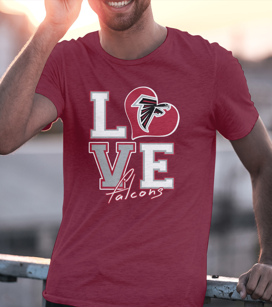 LOVE Atlanta Falcons Heart T-Shirt