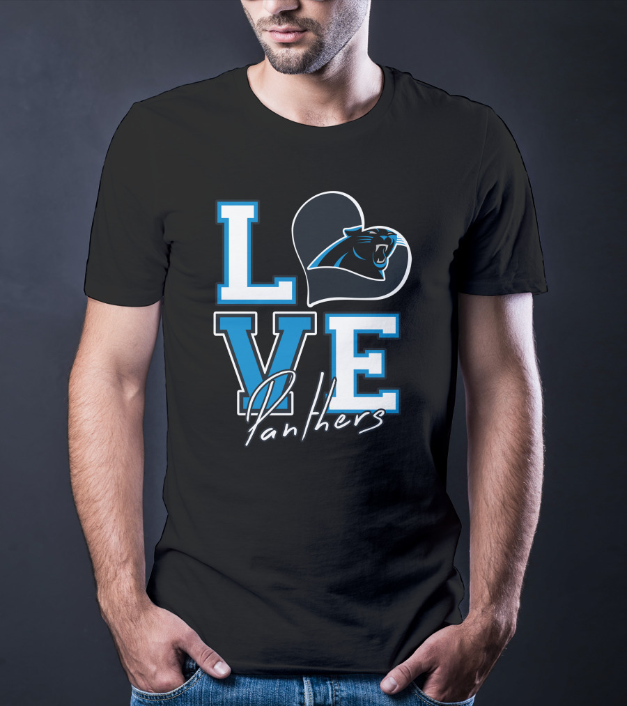 Love Panthers Heart T-Shirt