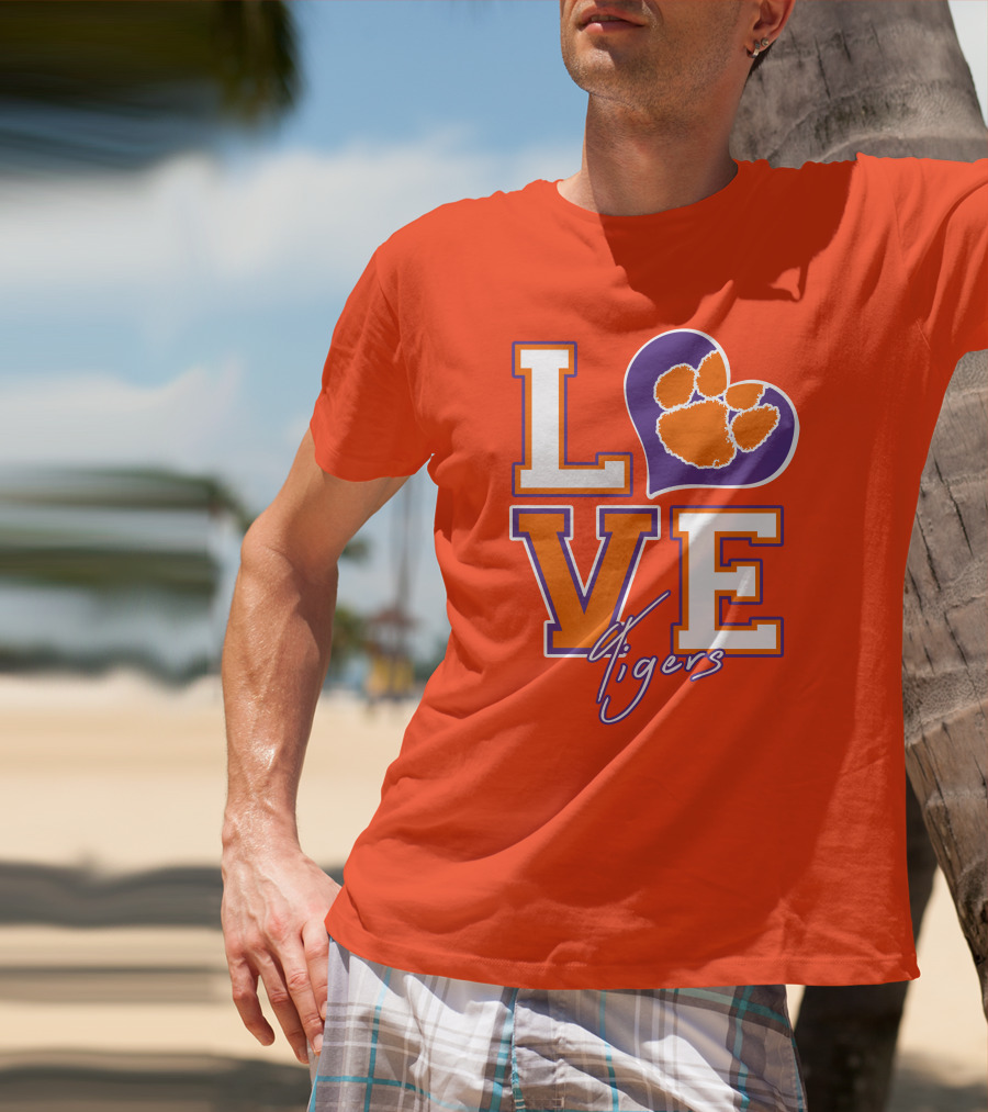 LOVE Heart Tigers Clemson T-Shirt