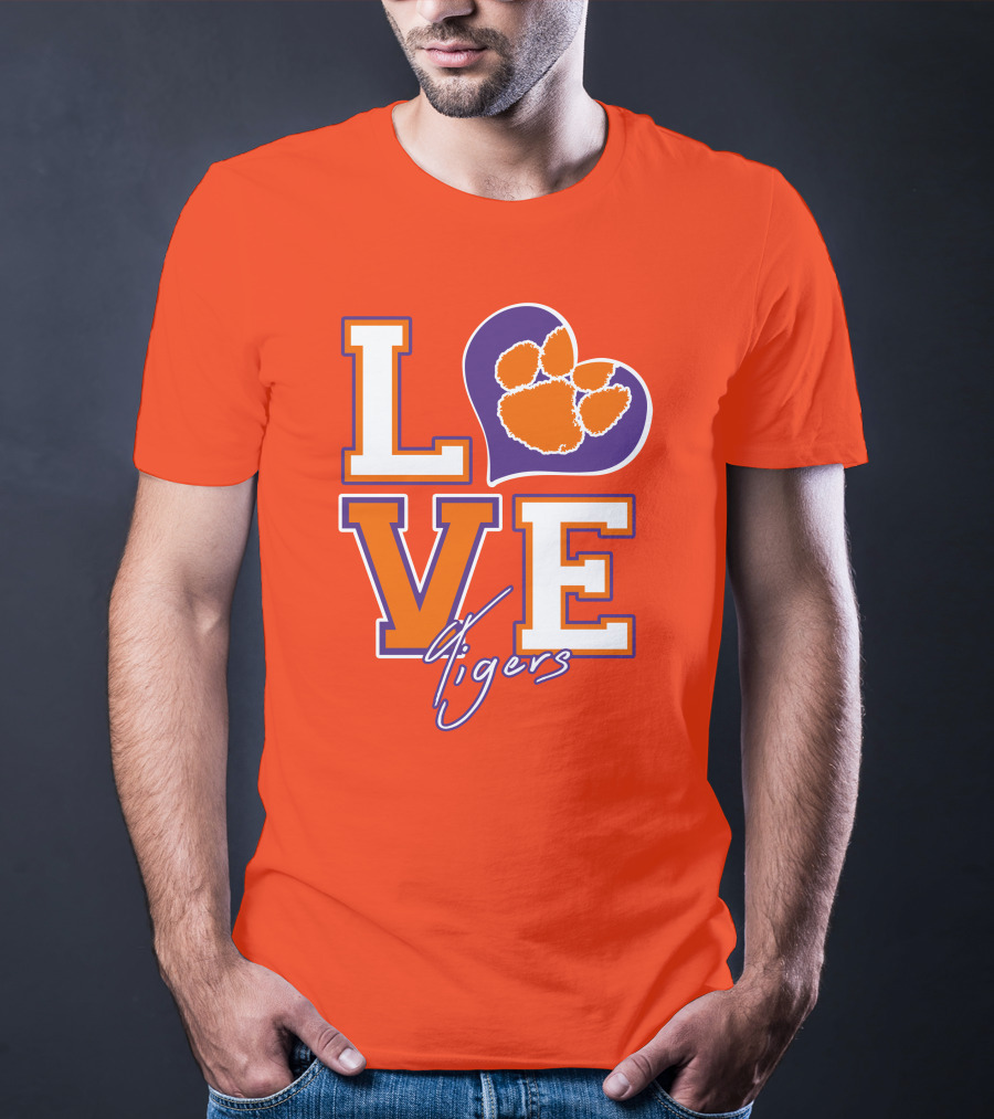 LOVE Heart Tigers Clemson T-Shirt