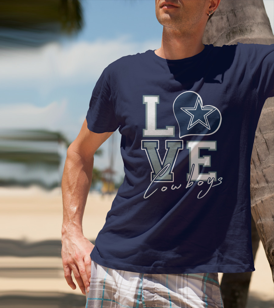 LOVE Cowboys Star Heart Dallas Cowboys T-Shirt
