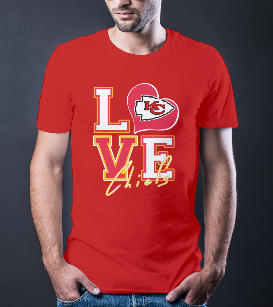 LOVE Chiefs KC Arrowhead Heart T-Shirt