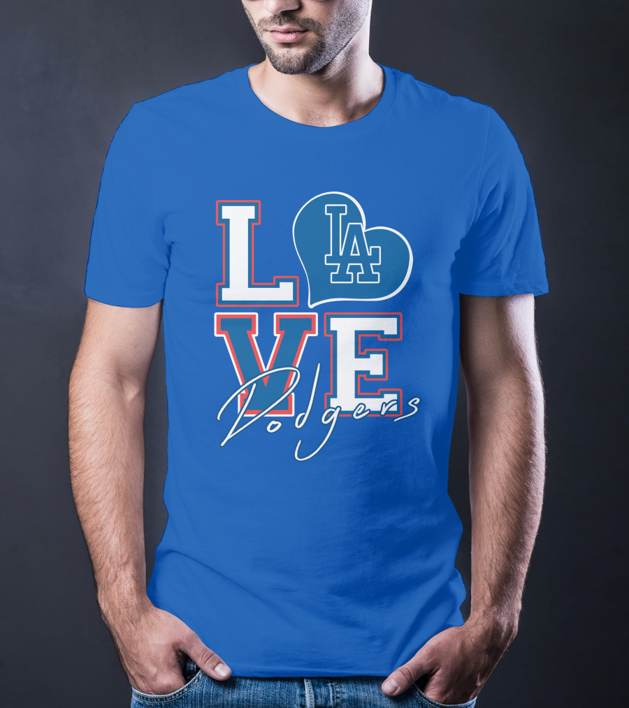 LOVE LA Dodgers Heart T-Shirt