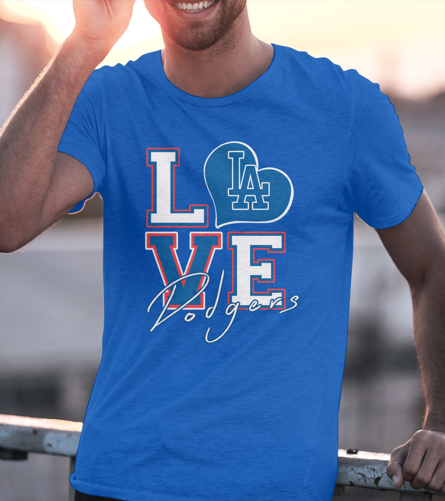 LOVE LA Dodgers Heart T-Shirt