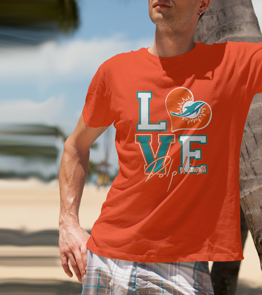 LOVE Dolphins Miami Heart T-Shirt