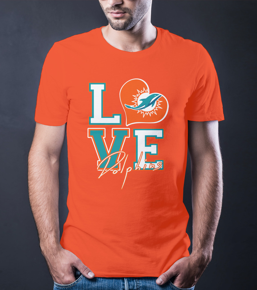 LOVE Dolphins Miami Heart T-Shirt