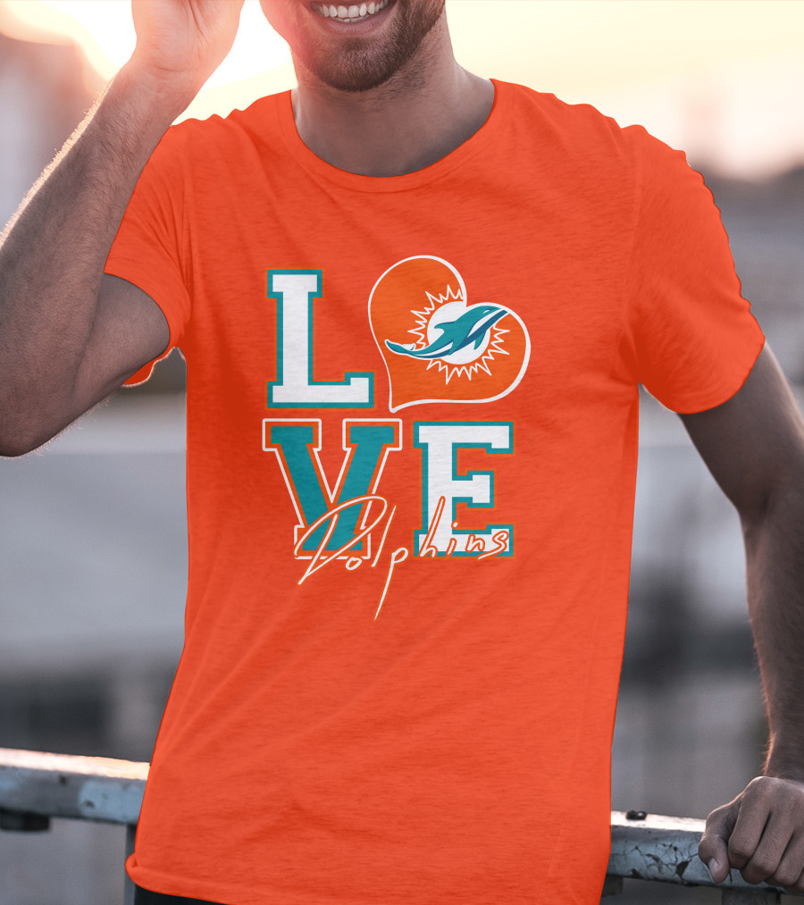 LOVE Dolphins Miami Heart T-Shirt