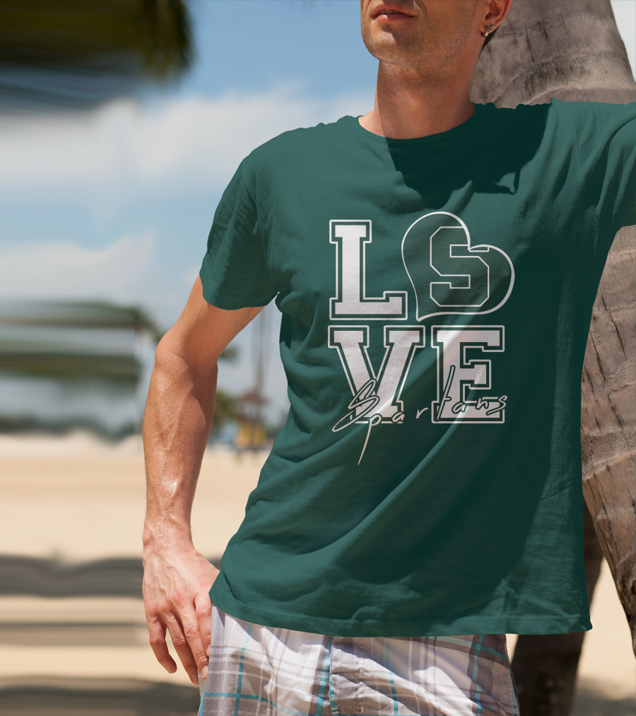 Love Spartans Michigan State Heart T-Shirt