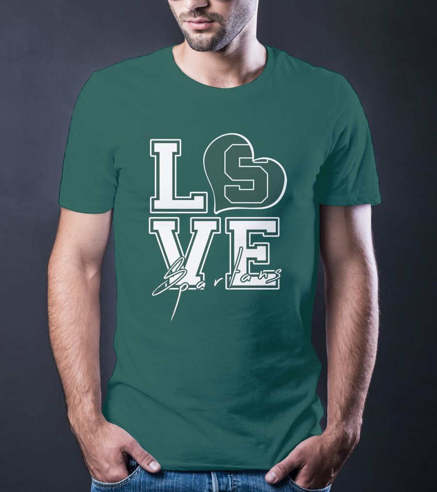 Love Spartans Michigan State Heart T-Shirt