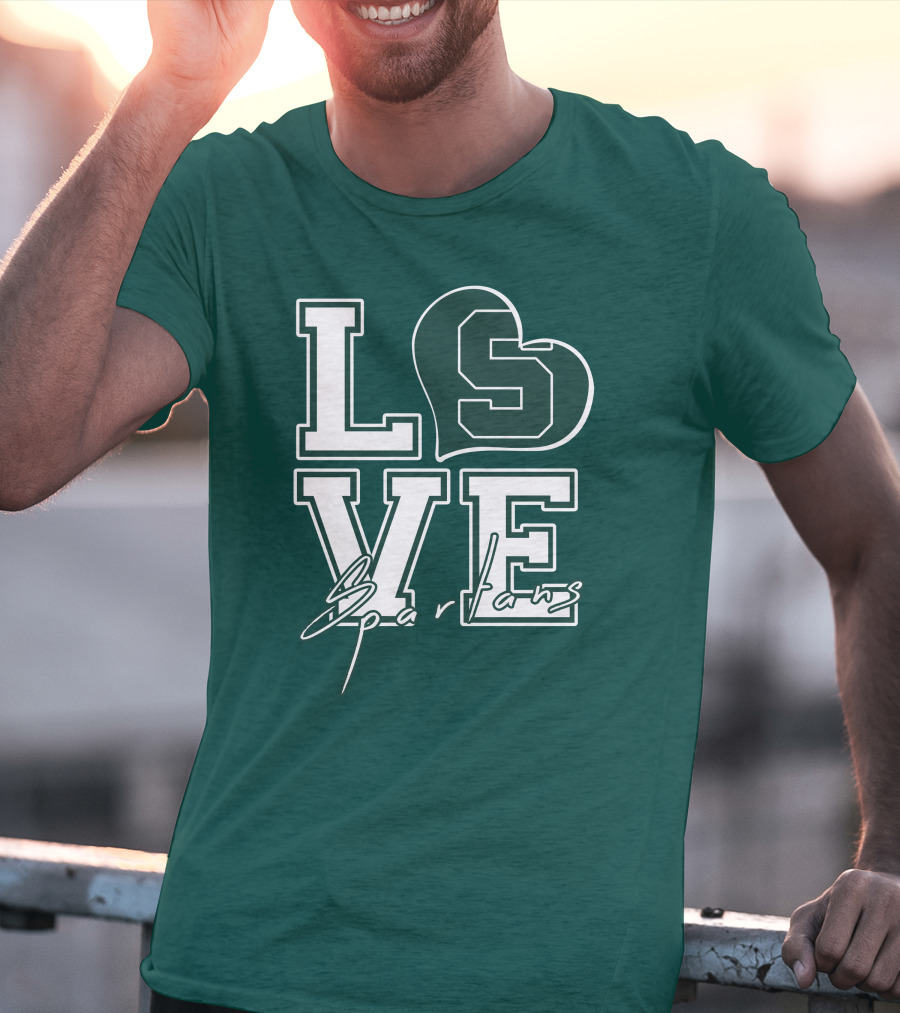 Love Spartans Michigan State Heart T-Shirt
