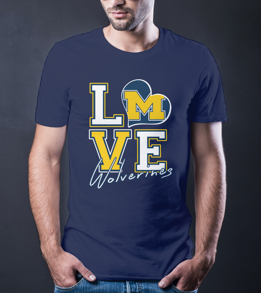 Love Michigan Wolverines Heart T-Shirt