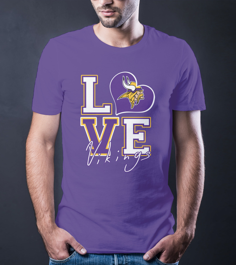 Love Minnesota Vikings Heart T-Shirt