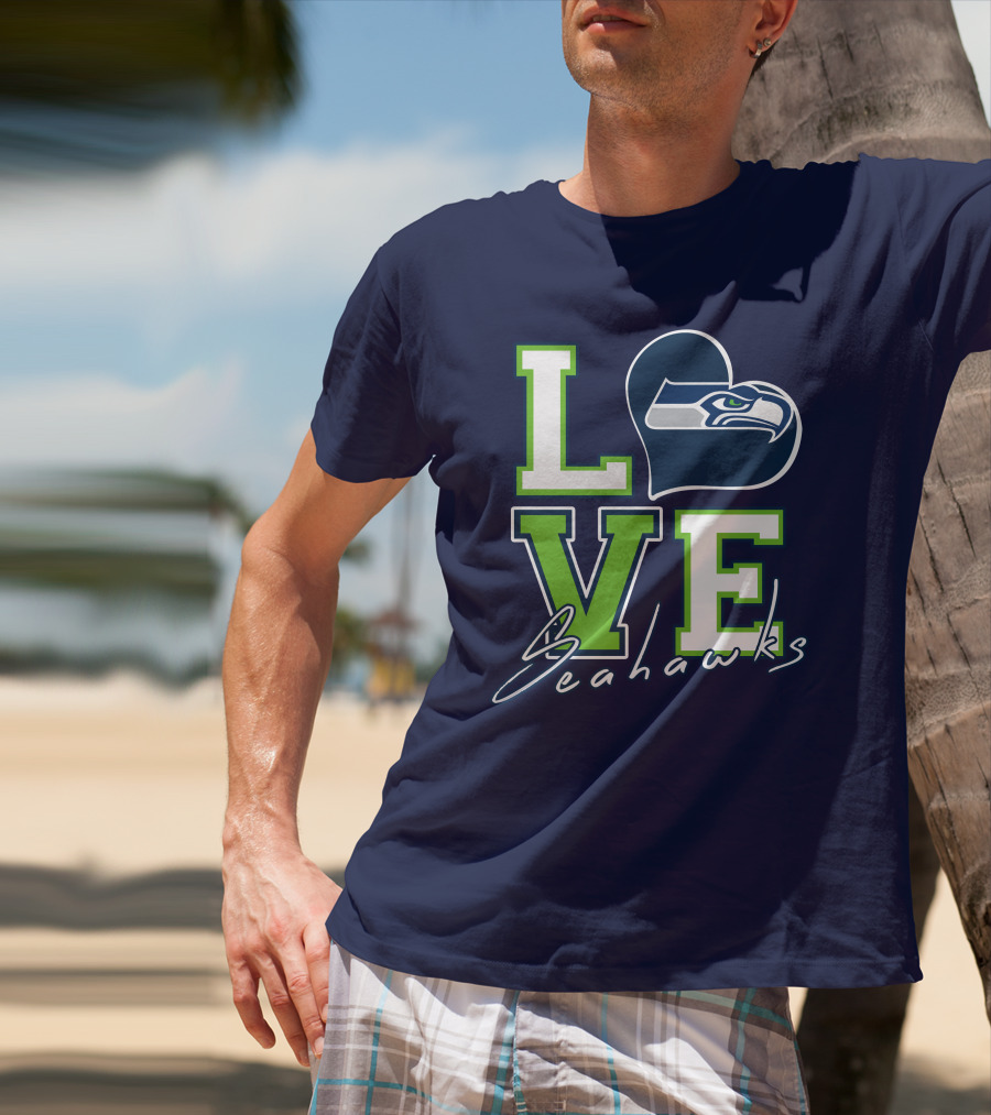 LOVE Seattle Seahawks Heart T-Shirt