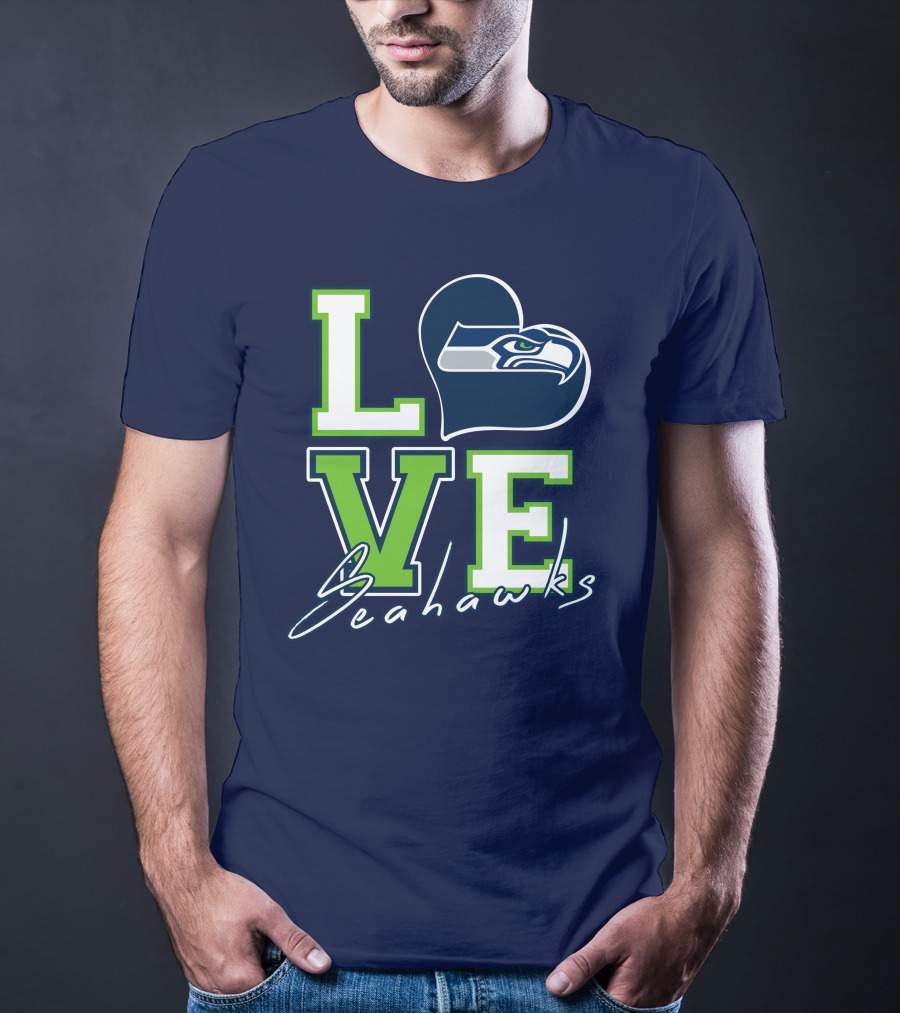 LOVE Seattle Seahawks Heart T-Shirt