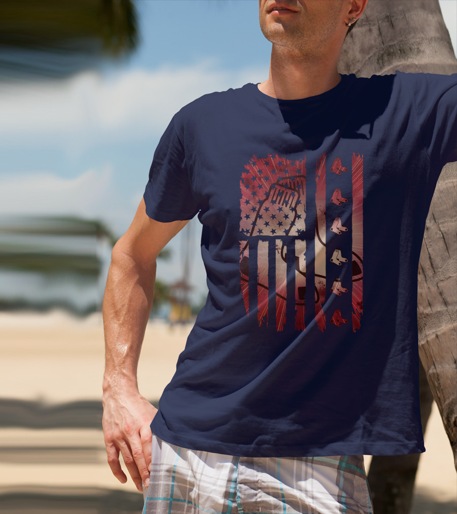 Boston Red Sox Patriotic Stars And Stripes T-Shirt