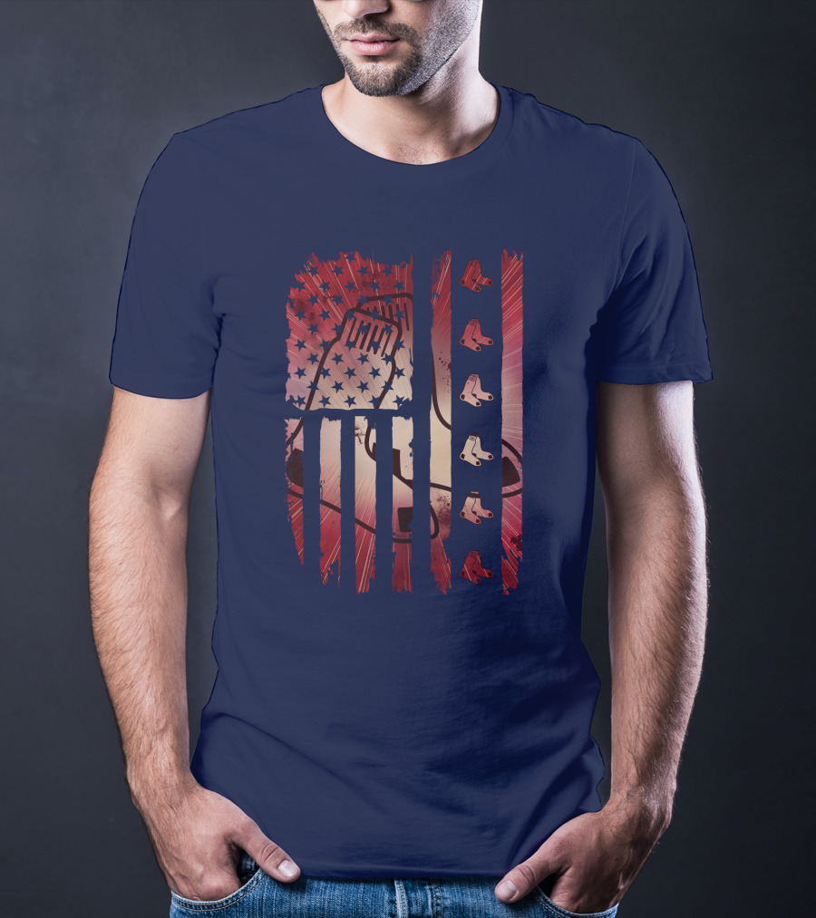 Boston Red Sox Patriotic Stars And Stripes T-Shirt