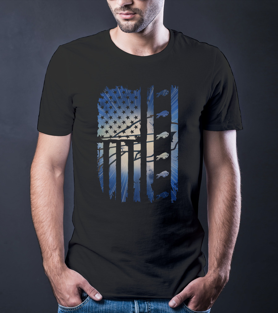 Buffalo Bills American Flag Stars And Stripes Football Fan Gear T-Shirt