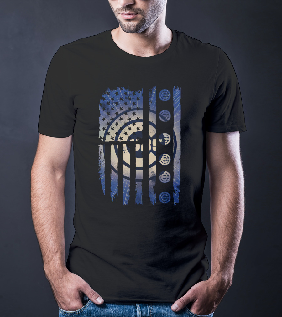 Chicago Cubs Stars And Stripes American Flag T-Shirt