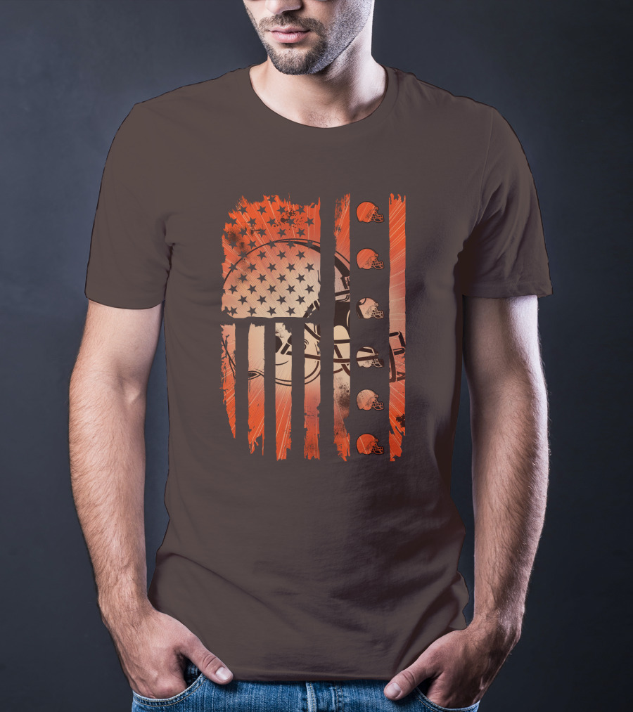 Cleveland Browns Helmet American Flag Edition T-Shirt
