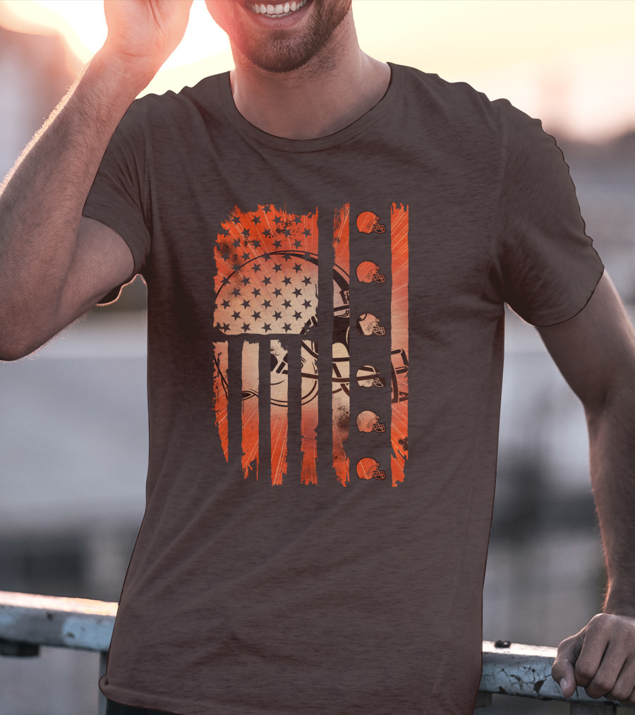 Cleveland Browns Helmet American Flag Edition T-Shirt