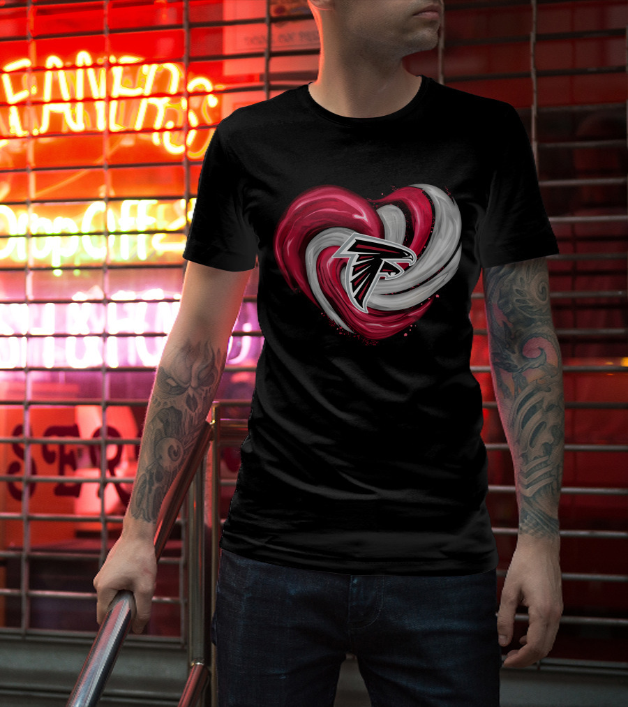 Atlanta Falcons Heart Swirl Emblem T-Shirt