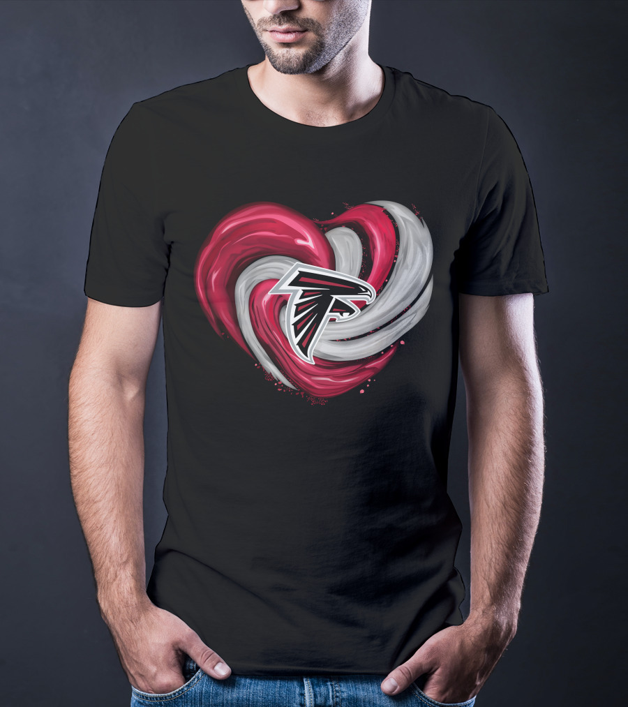 Atlanta Falcons Heart Swirl Emblem T-Shirt