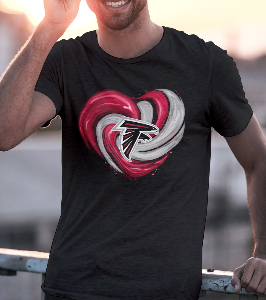 Atlanta Falcons Heart Swirl Emblem T-Shirt