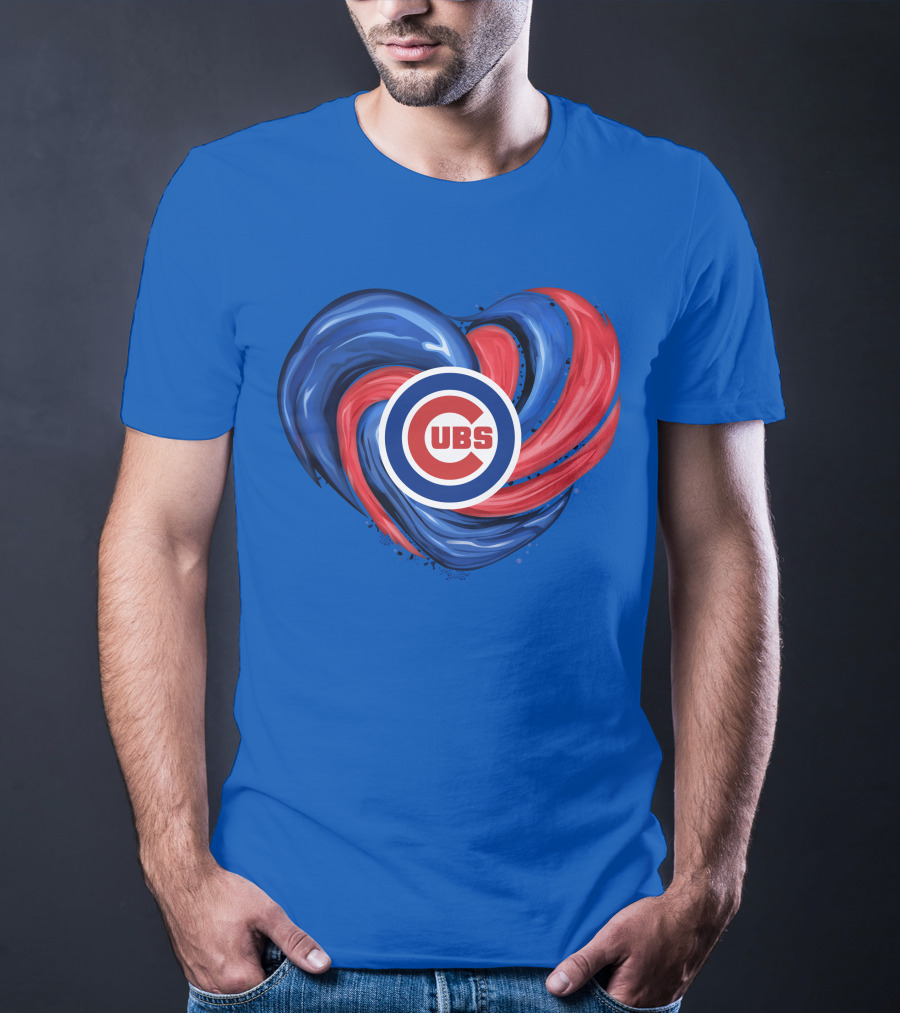 Cubs Heart Swirl Chicago Tornado T-Shirt