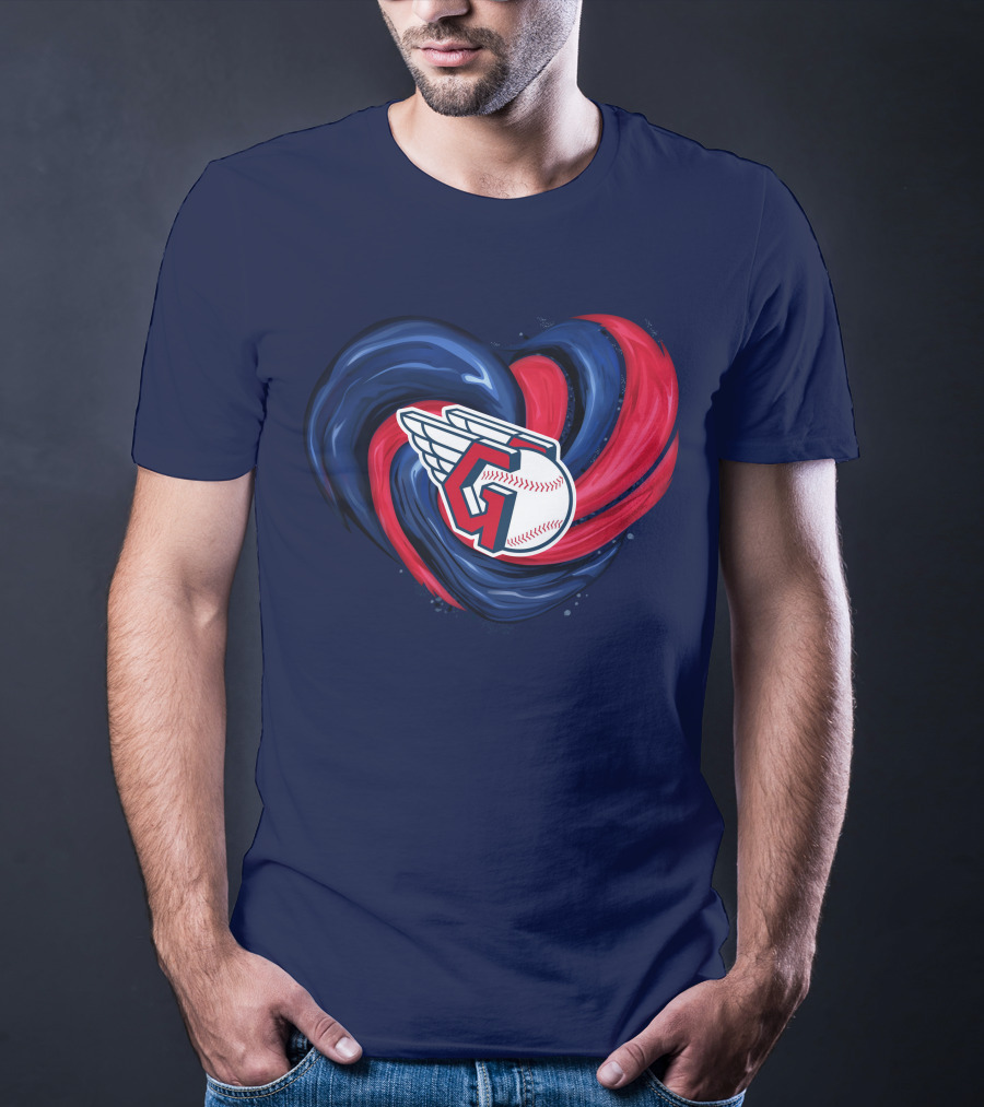 Cleveland Guardians Heart Tornado Baseball T-Shirt