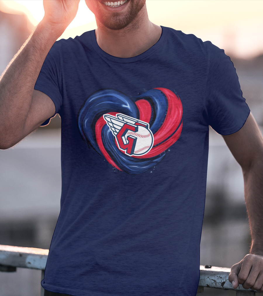 Cleveland Guardians Heart Tornado Baseball T-Shirt