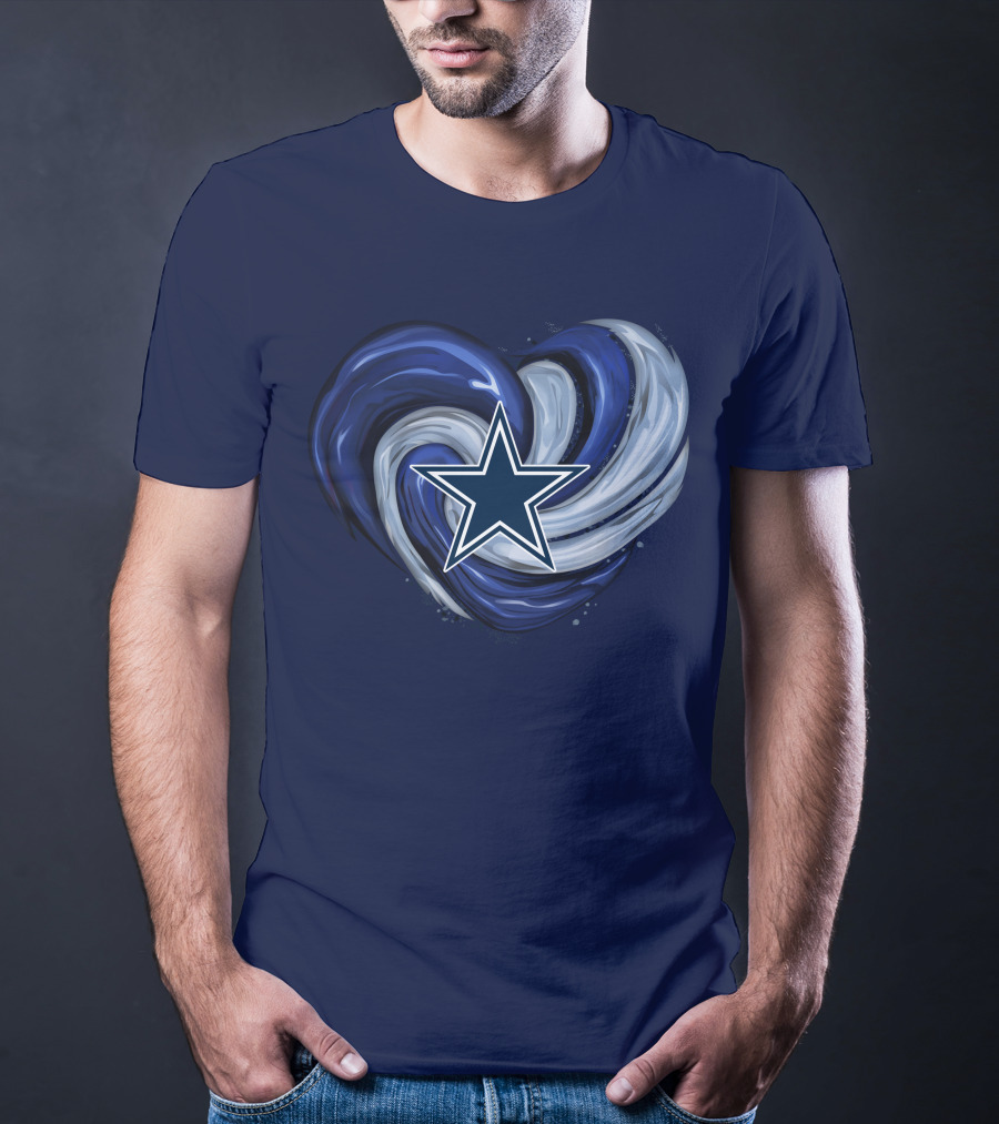 Dallas Cowboys Heart Swirl With Star T-Shirt