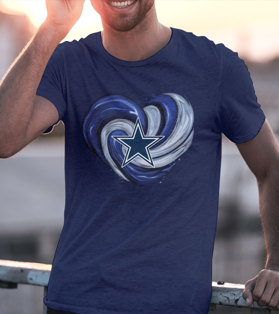 Dallas Cowboys Heart Swirl With Star T-Shirt