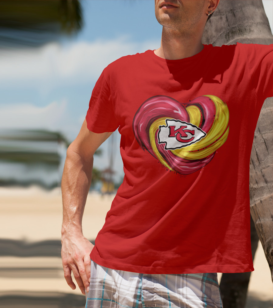 Kansas City Chiefs Heart KC Tornado Colors T-Shirt