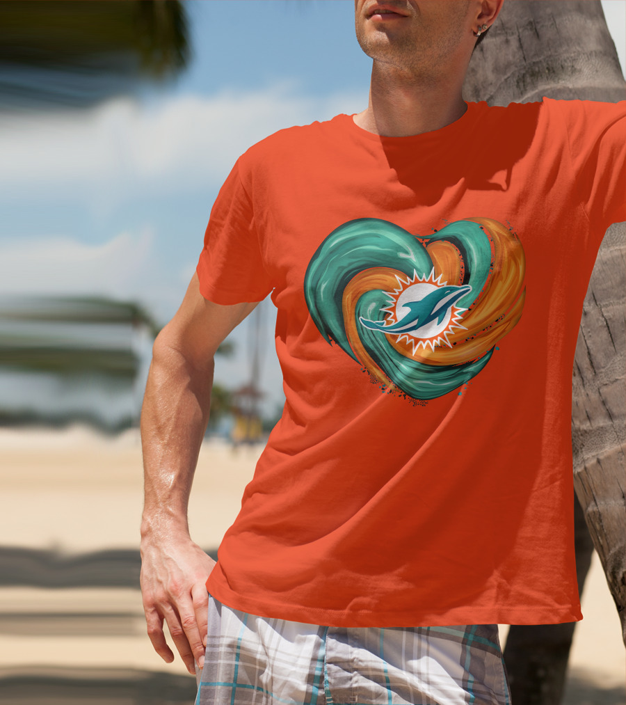 Miami Dolphins Heart Tornado Fan T-Shirt
