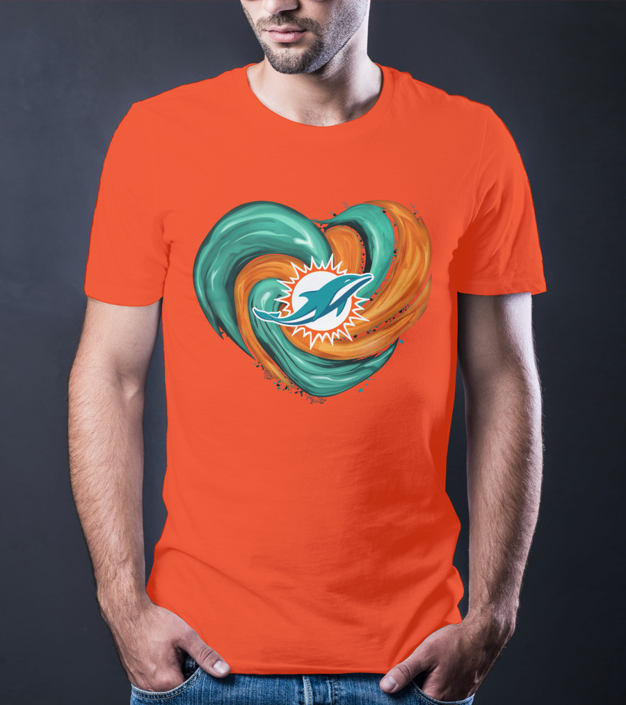 Miami Dolphins Heart Tornado Fan T-Shirt