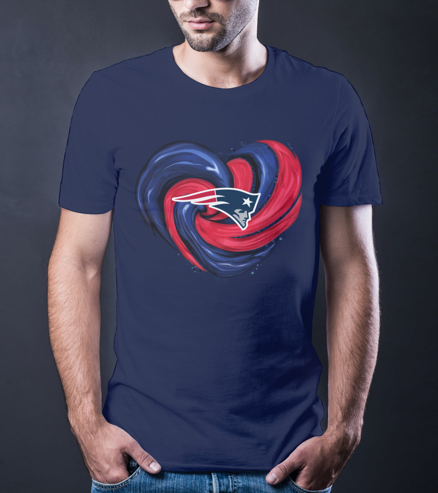 New England Patriots Heart Swirl T-Shirt