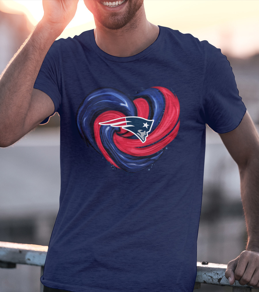 New England Patriots Heart Swirl T-Shirt
