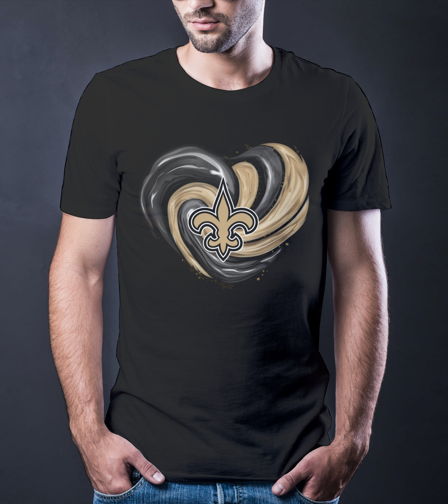 New Orleans Saints Fleur-de-Lis Tornado Heart T-Shirt
