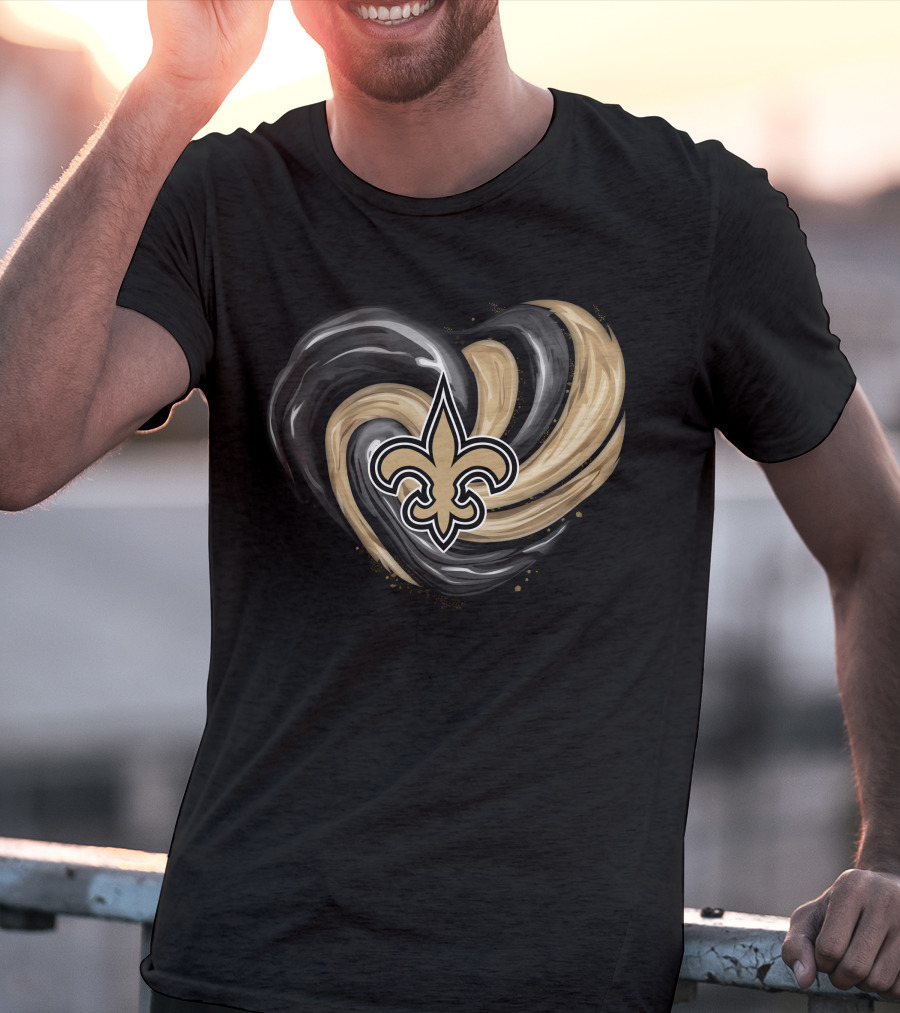 New Orleans Saints Fleur-de-Lis Tornado Heart T-Shirt
