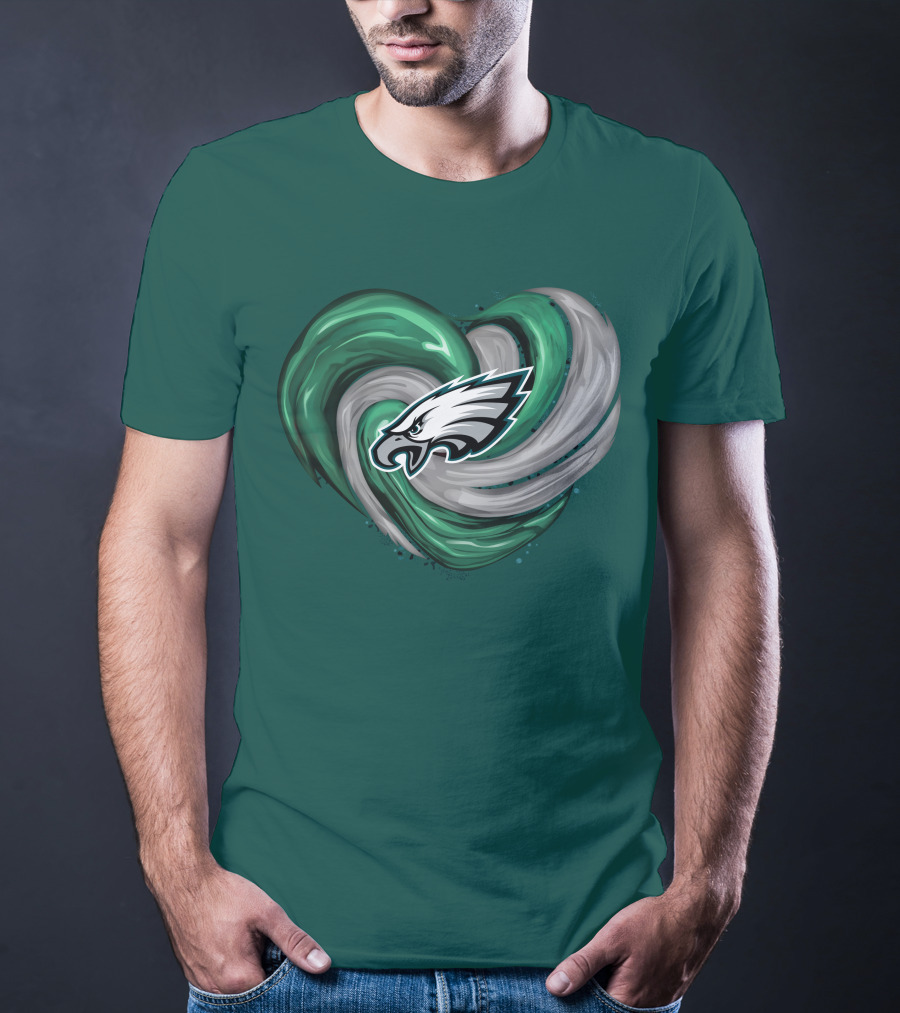 Philadelphia Eagles Heart Swirl T-Shirt
