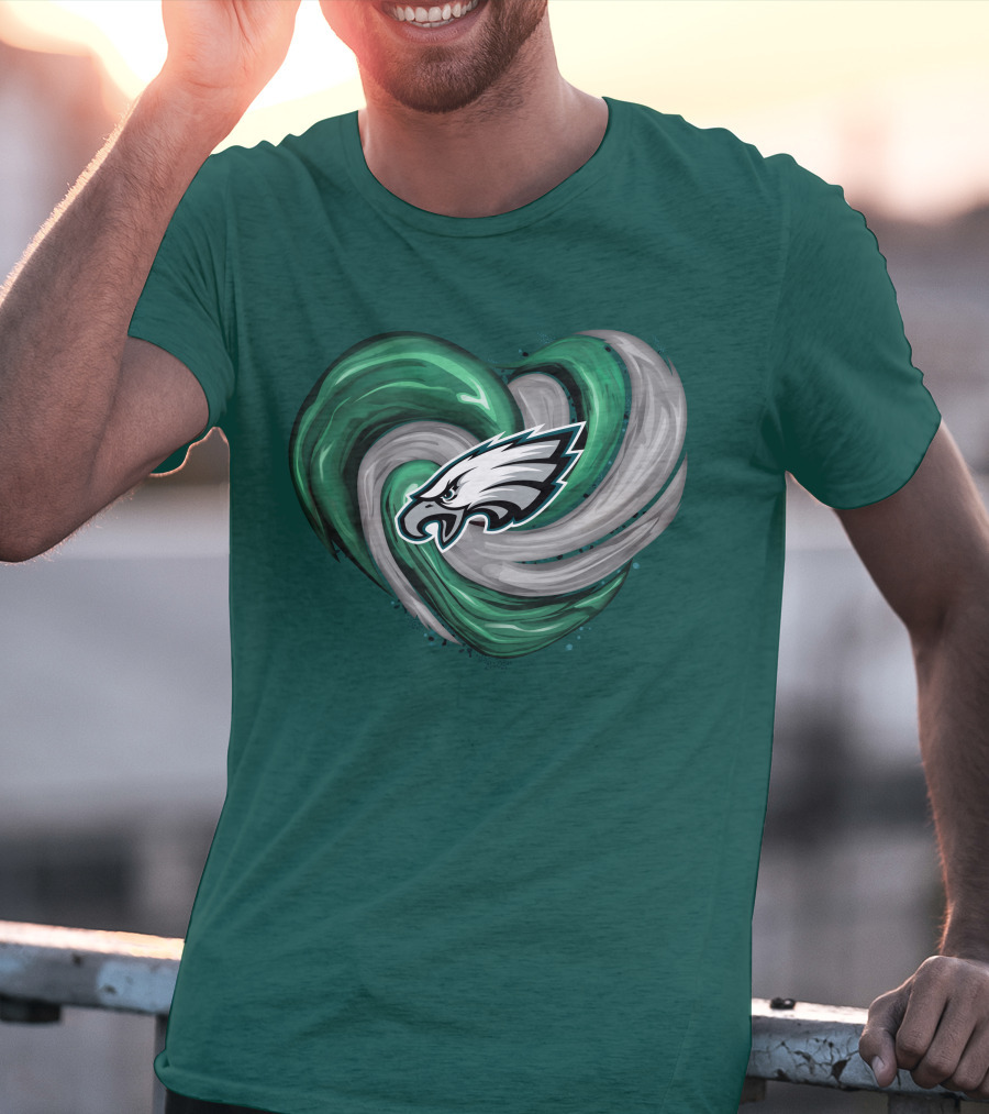 Philadelphia Eagles Heart Swirl T-Shirt