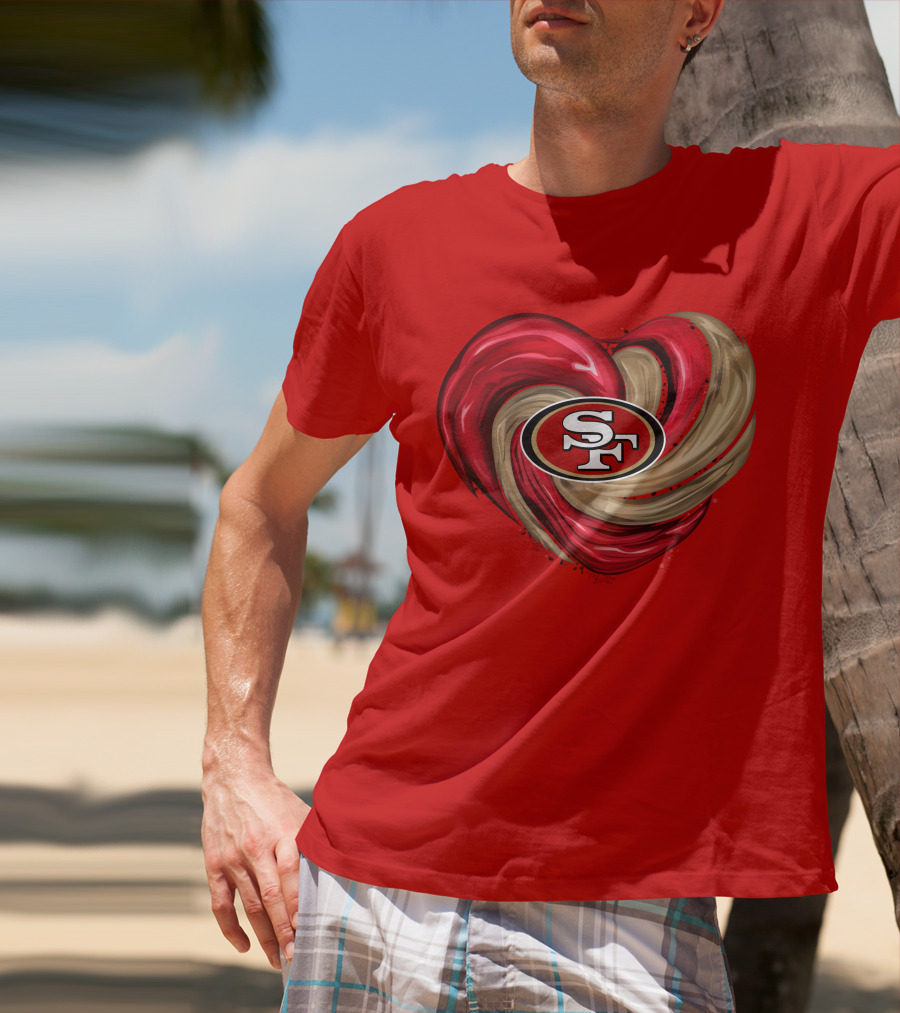 San Francisco 49ers Heart SF Logo Tornado T-Shirt