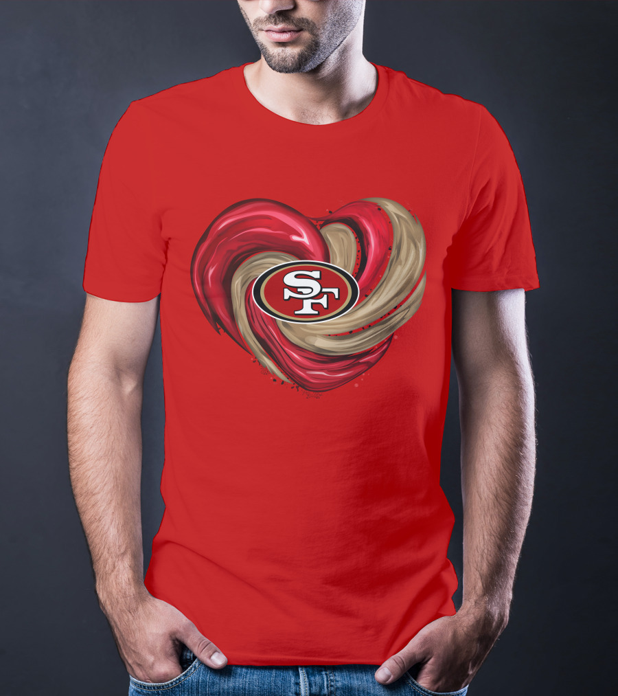 San Francisco 49ers Heart SF Logo Tornado T-Shirt