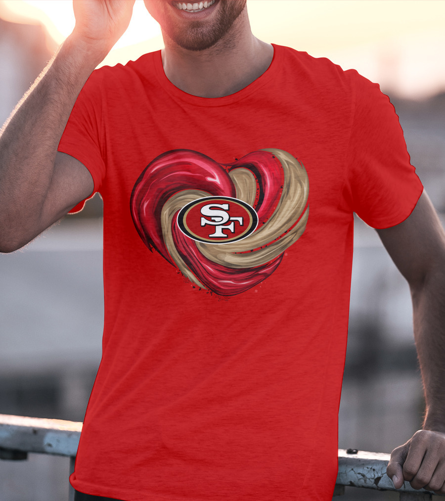 San Francisco 49ers Heart SF Logo Tornado T-Shirt