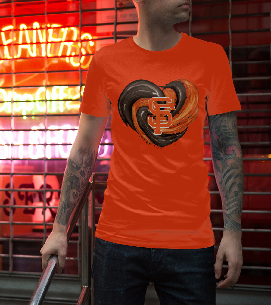 San Francisco Giants Heart Logo Swirl T-Shirt