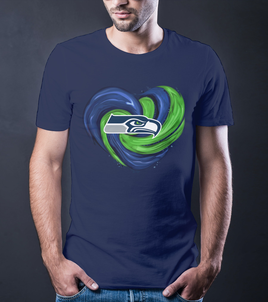 Seattle Seahawks Heart Logo Tornado T-Shirt