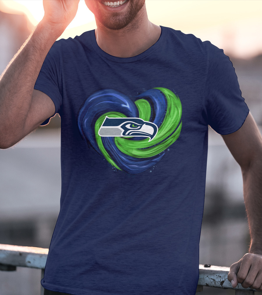 Seattle Seahawks Heart Logo Tornado T-Shirt